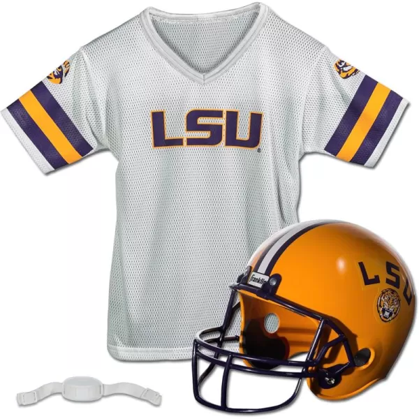 Franklin Sports NCAA Kids Football Helmet  Jersey Sets  College Uniform  Helmet Sets for Boys ampamp GirlsToy Kids Costume SetLSU Tigers