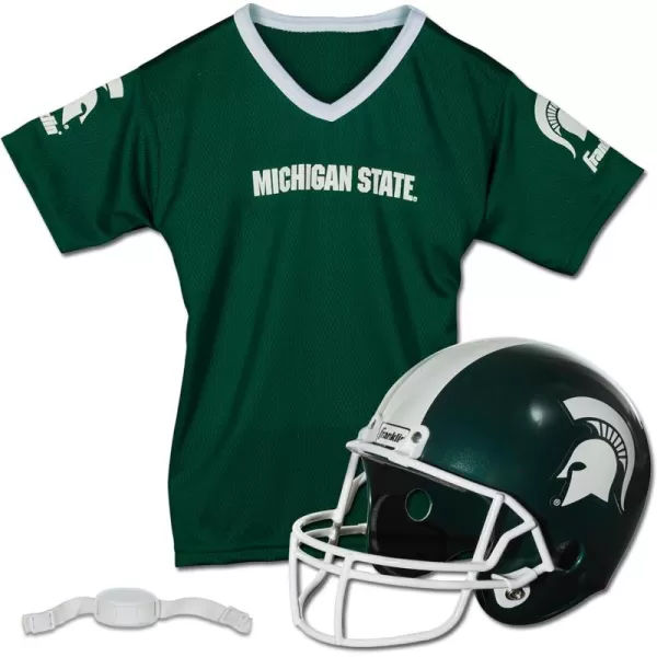 Franklin Sports NCAA Kids Football Helmet  Jersey Sets  College Uniform  Helmet Sets for Boys ampamp GirlsToy Kids Costume SetMichigan State Spartans