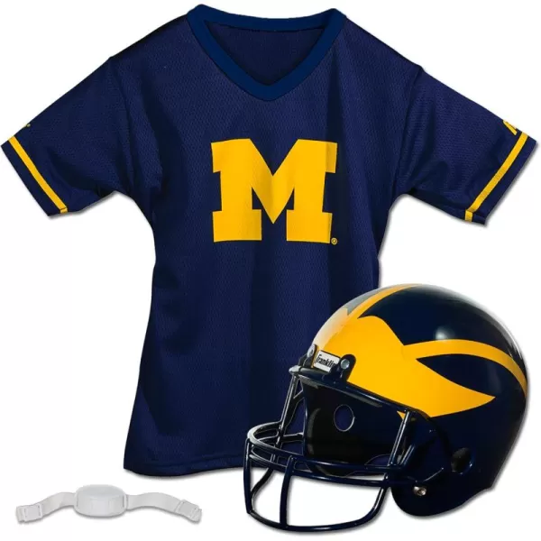 Franklin Sports NCAA Kids Football Helmet  Jersey Sets  College Uniform  Helmet Sets for Boys ampamp GirlsToy Kids Costume SetMichigan Wolverines