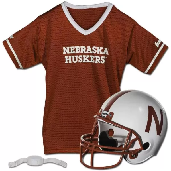 Franklin Sports NCAA Kids Football Helmet  Jersey Sets  College Uniform  Helmet Sets for Boys ampamp GirlsToy Kids Costume SetNebraska Cornhuskers