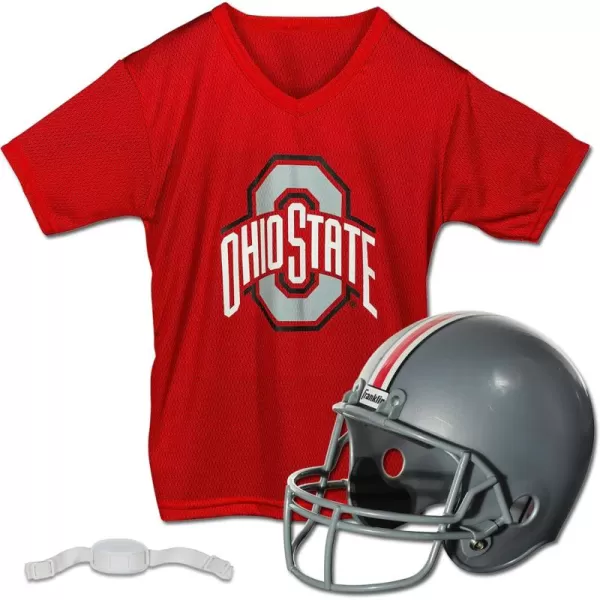 Franklin Sports NCAA Kids Football Helmet  Jersey Sets  College Uniform  Helmet Sets for Boys ampamp GirlsToy Kids Costume SetOhio State Buckeyes