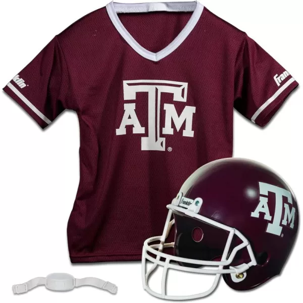Franklin Sports NCAA Kids Football Helmet  Jersey Sets  College Uniform  Helmet Sets for Boys ampamp GirlsToy Kids Costume SetTexas AM Aggies