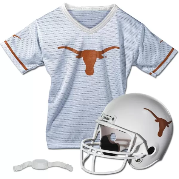 Franklin Sports NCAA Kids Football Helmet  Jersey Sets  College Uniform  Helmet Sets for Boys ampamp GirlsToy Kids Costume SetTexas Longhorns