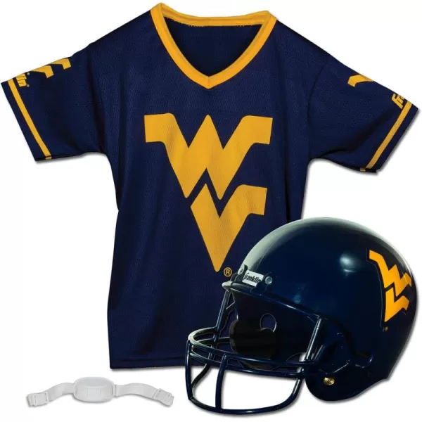 Franklin Sports NCAA Kids Football Helmet  Jersey Sets  College Uniform  Helmet Sets for Boys ampamp GirlsToy Kids Costume SetWest Virginia Mountaineers