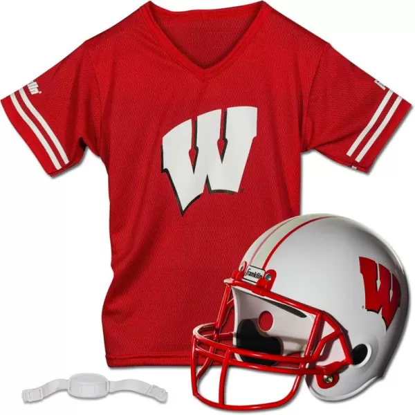 Franklin Sports NCAA Kids Football Helmet  Jersey Sets  College Uniform  Helmet Sets for Boys ampamp GirlsToy Kids Costume SetWisconsin Badgers