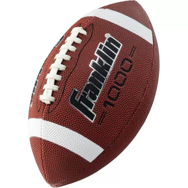 Franklin Sports Official Size Football  AllWeather 1000 Regulation Outdoor Football  Synthetic Leather Adult Size Football  Extra Grip Official Size Football  Brown  White