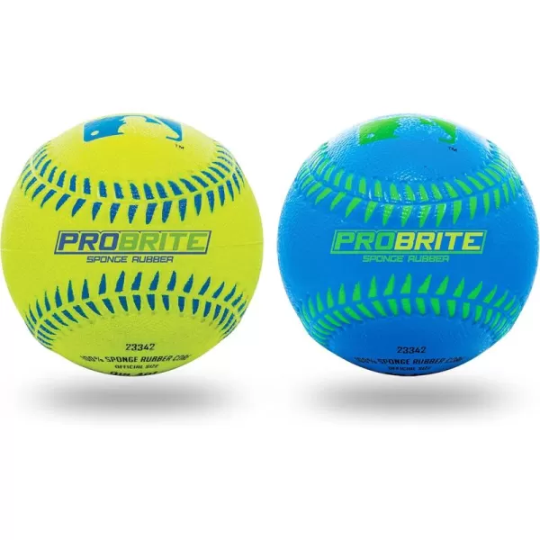Franklin Sports  Pro Brite  Neon Rubber Teeball  MLB  Youth Tball  Baseball  Softball  Indoor ampamp Outdoor Use2 pack