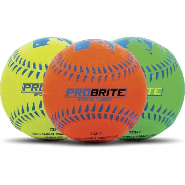 Franklin Sports  Pro Brite  Neon Rubber Teeball  MLB  Youth Tball  Baseball  Softball  Indoor ampamp Outdoor Use3 pack