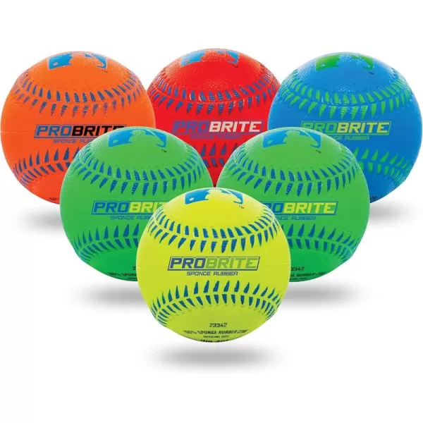 Franklin Sports  Pro Brite  Neon Rubber Teeball  MLB  Youth Tball  Baseball  Softball  Indoor ampamp Outdoor Use6 pack