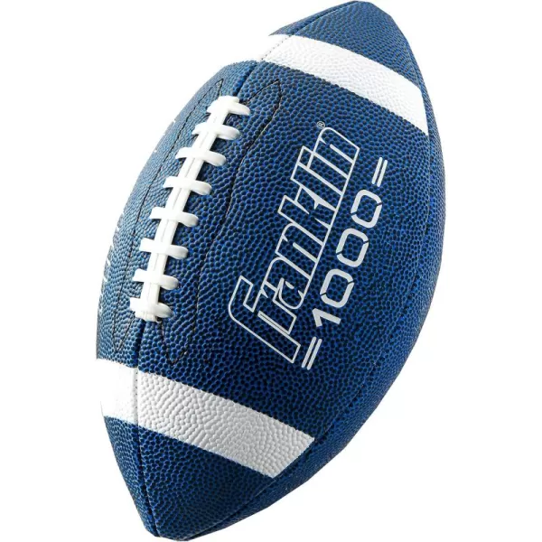 Franklin Sports Youth Footballs  Junior  Pee Wee Kids Footballs  AllWeather Synthetic Leather Outdoor Footballs  Extra Grip 1000 Footballs for Kids  1 Packs  12 Football Team PacksBlueWhite