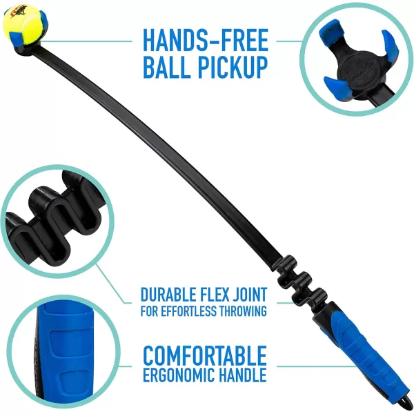 Franklin Pet Supply Tennis Ball Launcher for Dogs  Dog Ball  Tennis Ball Thrower for Fetch  Perfect Toy for Large  Small Dogs17 Ball