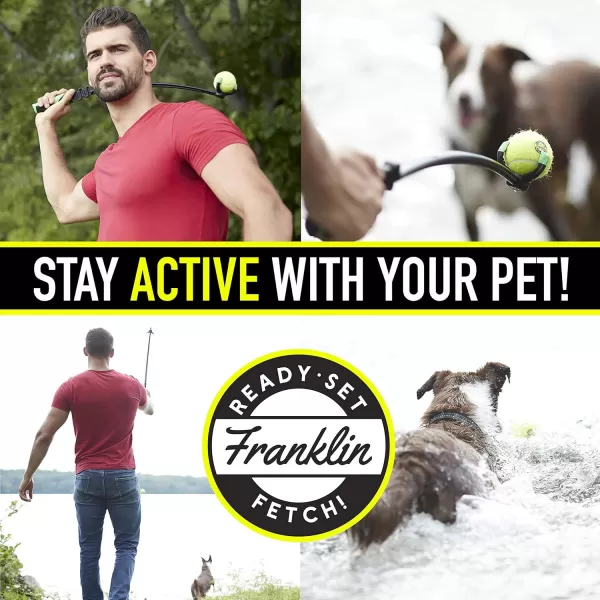 Franklin Pet Supply Tennis Ball Launcher for Dogs  Dog Ball  Tennis Ball Thrower for Fetch  Perfect Toy for Large  Small Dogs25 Ball