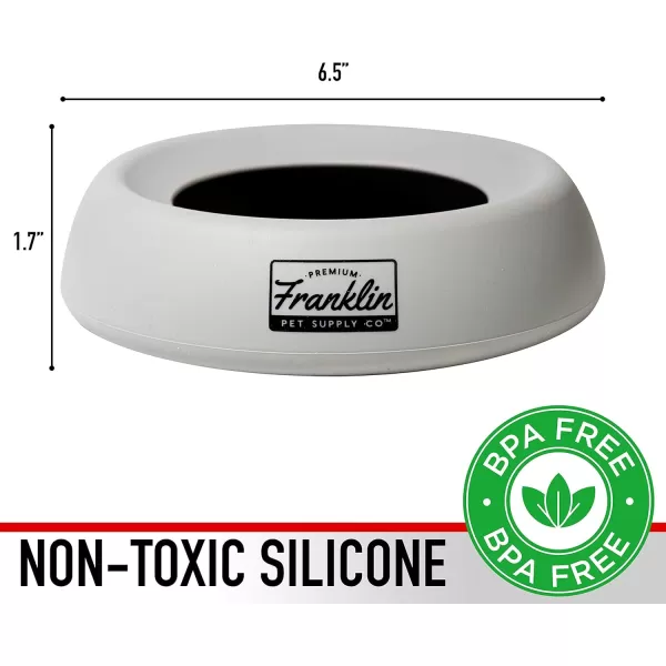 Franklin Pet Supply Travel Pet Silicon Bowl 27oz  No Spill  BPA Free  Splash Proof  for Water and Food  Travel Smart Design  Portable Car Design  for Larger DogsBlue16 oz