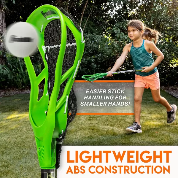 Franklin Sports 32quot Youth Mini Lacrosse Stick ampamp Ball Set Green
