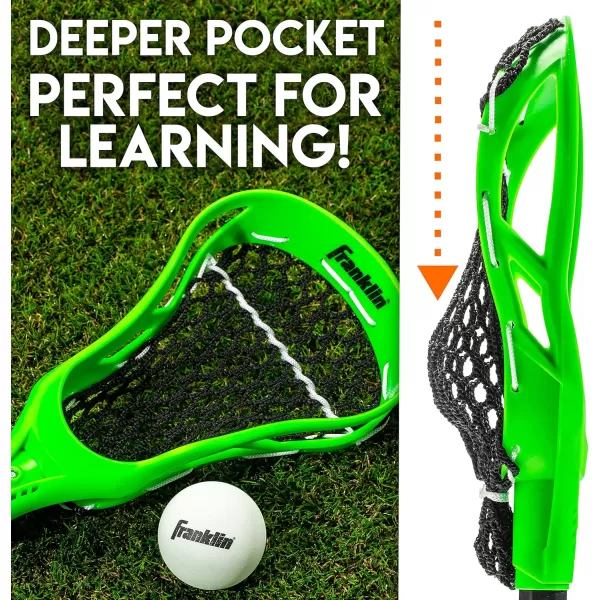 Franklin Sports 32quot Youth Mini Lacrosse Stick ampamp Ball Set Green