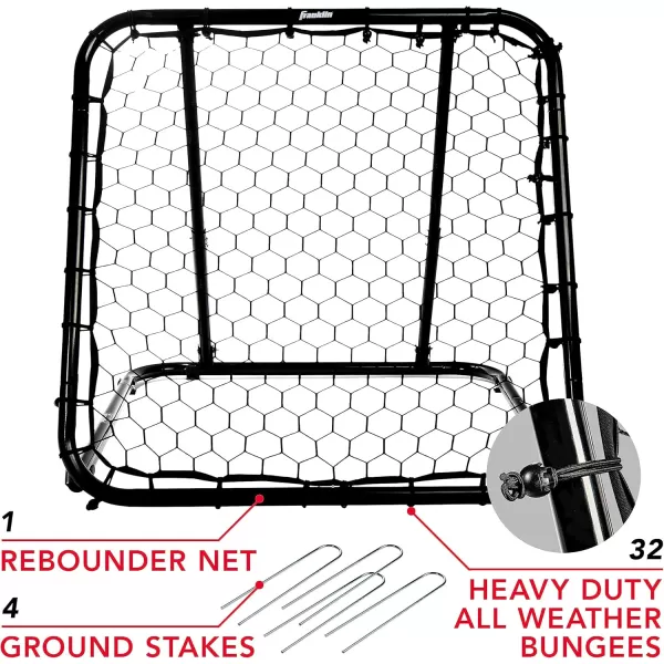 Franklin Sports Basketball Pass Back Rebounder Net  MultiSport Training Rebound Screen  Perfect for Passing and Shooting Practice  3 x 3 Black 92499X