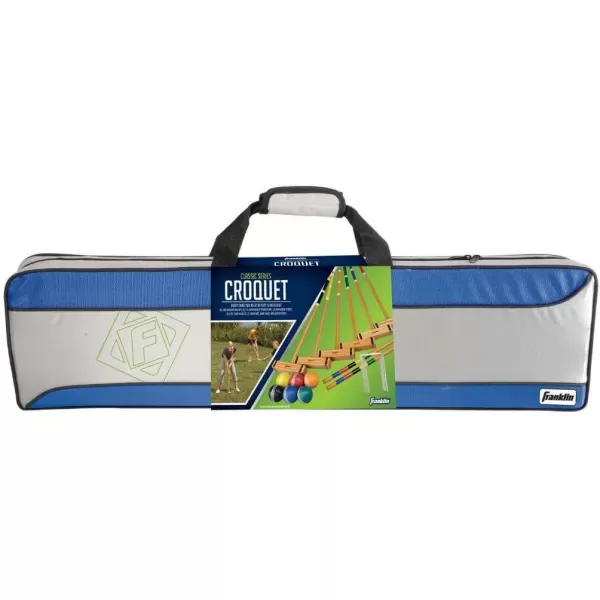 Franklin Sports Croquet Set  Intermediate Croquet Set with Mallets Balls  Wickets  Family Outdoor  Lawn Game with Stand  Adult  Kids Set  6 PlayersClassic