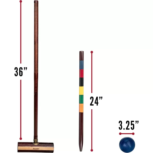 Franklin Sports Croquet Set  Intermediate Croquet Set with Mallets Balls  Wickets  Family Outdoor  Lawn Game with Stand  Adult  Kids Set  6 PlayersExpert