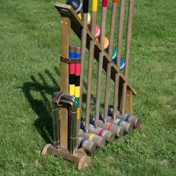 Franklin Sports Croquet Set  Intermediate Croquet Set with Mallets Balls  Wickets  Family Outdoor  Lawn Game with Stand  Adult  Kids Set  6 PlayersVintage