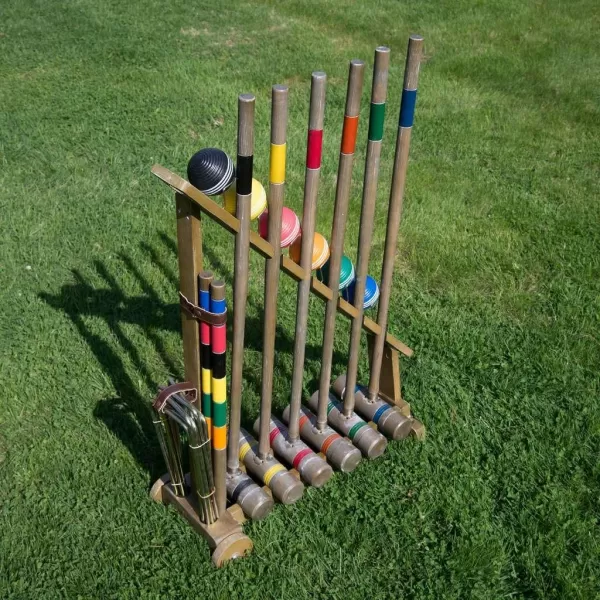 Franklin Sports Croquet Set  Intermediate Croquet Set with Mallets Balls  Wickets  Family Outdoor  Lawn Game with Stand  Adult  Kids Set  6 PlayersVintage