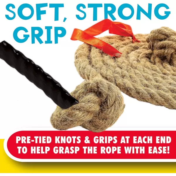 Franklin Sports Franklin Field Day Tug of War Rope with Flag for Kids and Adults  Perfect for Team Building  20ft LongBrown