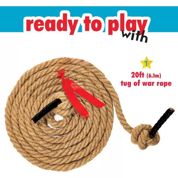 Franklin Sports Franklin Field Day Tug of War Rope with Flag for Kids and Adults  Perfect for Team Building  20ft LongBrown