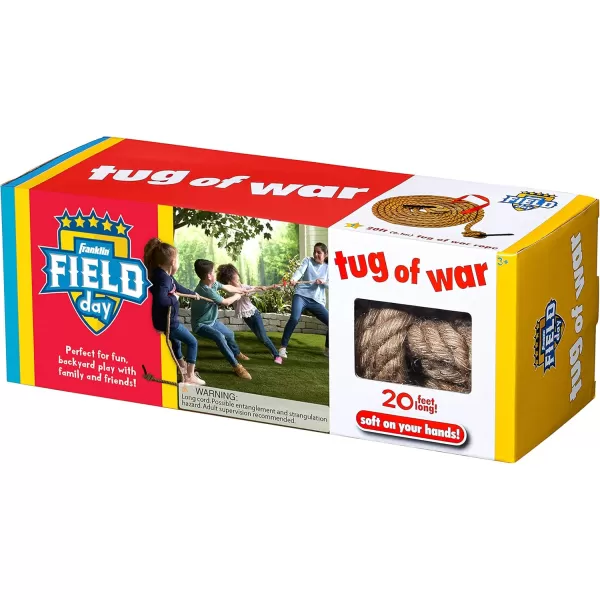 Franklin Sports Franklin Field Day Tug of War Rope with Flag for Kids and Adults  Perfect for Team Building  20ft LongBrown