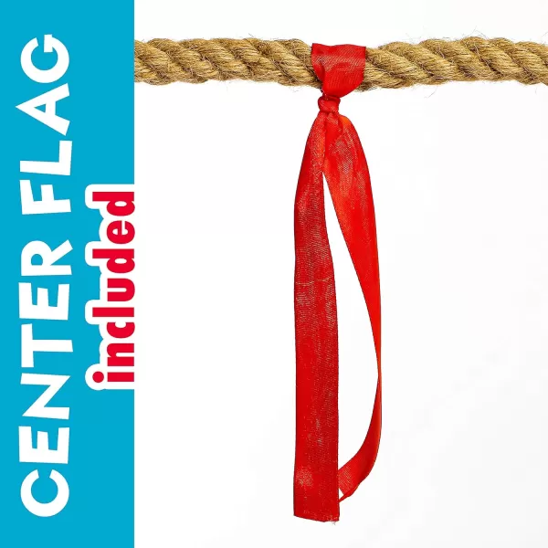 Franklin Sports Franklin Field Day Tug of War Rope with Flag for Kids and Adults  Perfect for Team Building  20ft LongBrown