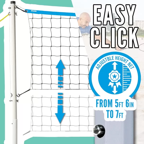 Franklin Sports Fun 5 Combo Outdoor Game Set  Backyard Beach  Camping Games for Kids  Badminton Volleyball Flip Toss Flying Disc  Horseshoes or Ring TossBlue Combo Set