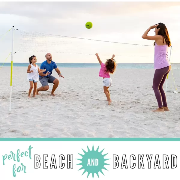 Franklin Sports Fun 5 Combo Outdoor Game Set  Backyard Beach  Camping Games for Kids  Badminton Volleyball Flip Toss Flying Disc  Horseshoes or Ring TossYellow Combo Set