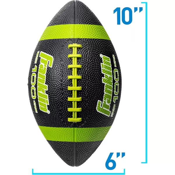 Franklin Sports Kids Junior Football  GripRite 100 Youth Junior Size Rubber Footballs  Peewee Kids Durable Outdoor Rubber Footballs  Single Footballs  6 Football Bulk Packs AvailableBlackOptic