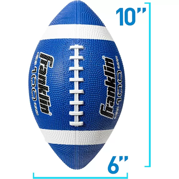 Franklin Sports Kids Junior Football  GripRite 100 Youth Junior Size Rubber Footballs  Peewee Kids Durable Outdoor Rubber Footballs  Single Footballs  6 Football Bulk Packs AvailableBlueWhite