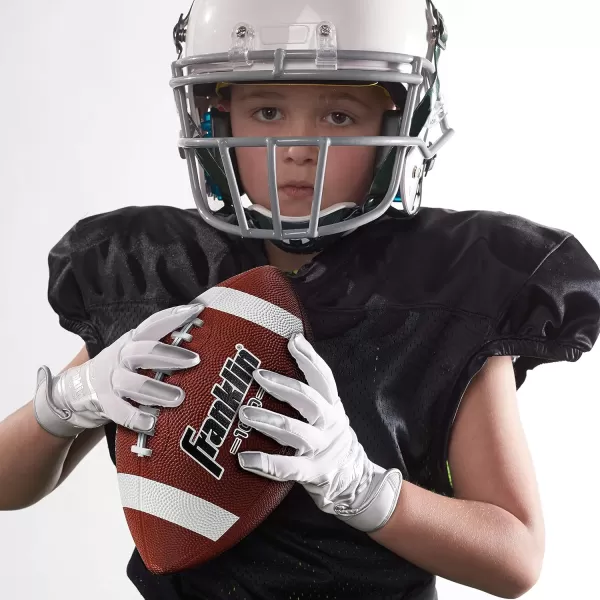Franklin Sports Kids Junior Football  GripRite 100 Youth Junior Size Rubber Footballs  Peewee Kids Durable Outdoor Rubber Footballs  Single Footballs  6 Football Bulk Packs AvailableBrownWhite