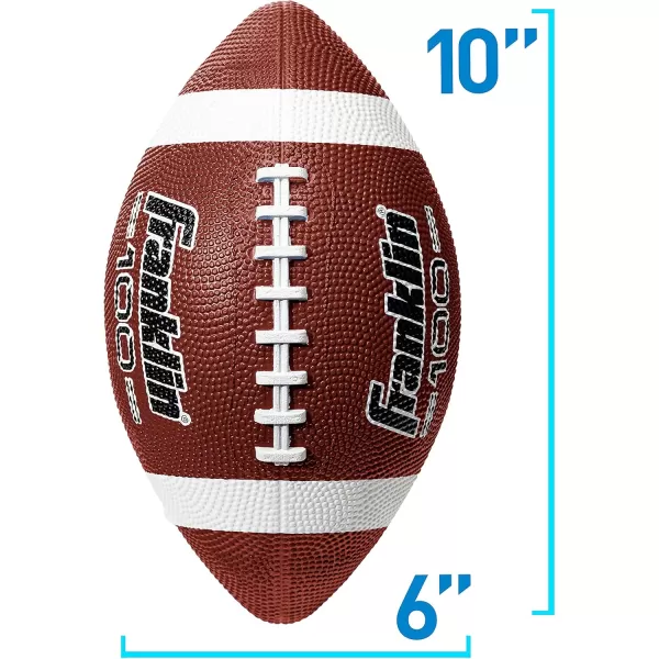 Franklin Sports Kids Junior Football  GripRite 100 Youth Junior Size Rubber Footballs  Peewee Kids Durable Outdoor Rubber Footballs  Single Footballs  6 Football Bulk Packs AvailableBrownWhite