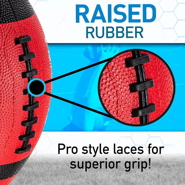 Franklin Sports Kids Junior Football  GripRite 100 Youth Junior Size Rubber Footballs  Peewee Kids Durable Outdoor Rubber Footballs  Single Footballs  6 Football Bulk Packs AvailableRedBlack