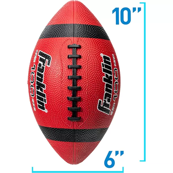 Franklin Sports Kids Junior Football  GripRite 100 Youth Junior Size Rubber Footballs  Peewee Kids Durable Outdoor Rubber Footballs  Single Footballs  6 Football Bulk Packs AvailableRedBlack