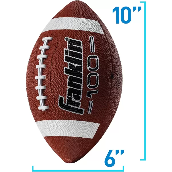 Franklin Sports Kids Junior Football  GripRite 100 Youth Junior Size Rubber Footballs  Peewee Kids Durable Outdoor Rubber Footballs  Single Footballs  6 Football Bulk Packs AvailableBrown