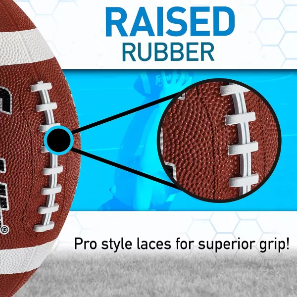 Franklin Sports Kids Junior Football  GripRite 100 Youth Junior Size Rubber Footballs  Peewee Kids Durable Outdoor Rubber Footballs  Single Footballs  6 Football Bulk Packs AvailableBrown