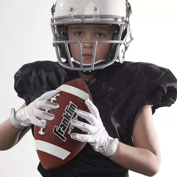 Franklin Sports Kids Junior Football  GripRite 100 Youth Junior Size Rubber Footballs  Peewee Kids Durable Outdoor Rubber Footballs  Single Footballs  6 Football Bulk Packs AvailableBrownWhite