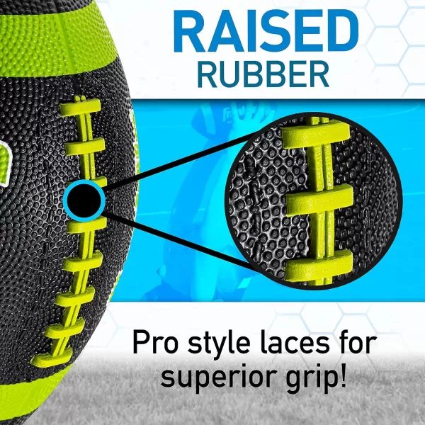 Franklin Sports Kids Junior Football  GripRite 100 Youth Junior Size Rubber Footballs  Peewee Kids Durable Outdoor Rubber Footballs  Single Footballs  6 Football Bulk Packs AvailableBlackOptic