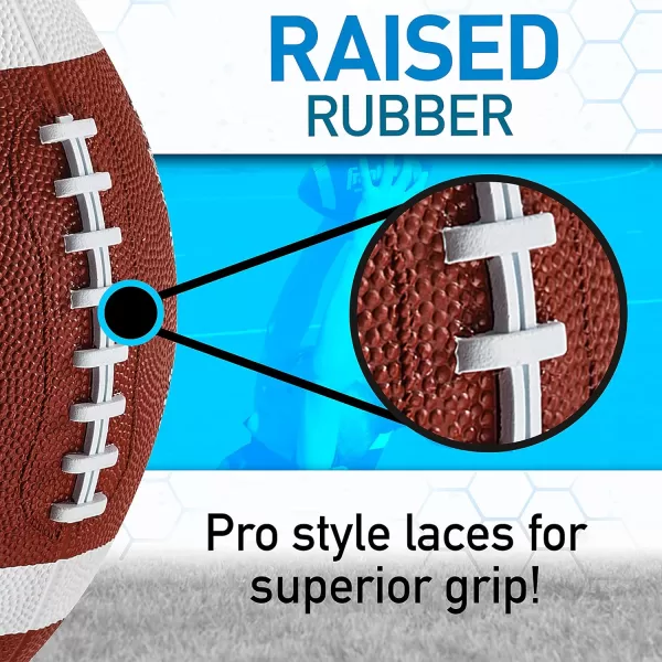 Franklin Sports Kids Junior Football  GripRite 100 Youth Junior Size Rubber Footballs  Peewee Kids Durable Outdoor Rubber Footballs  Single Footballs  6 Football Bulk Packs AvailableBrownWhite