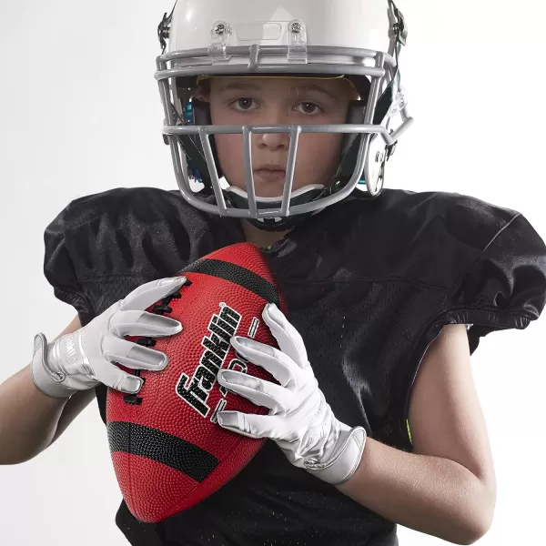 Franklin Sports Kids Junior Football  GripRite 100 Youth Junior Size Rubber Footballs  Peewee Kids Durable Outdoor Rubber Footballs  Single Footballs  6 Football Bulk Packs AvailableRedBlack
