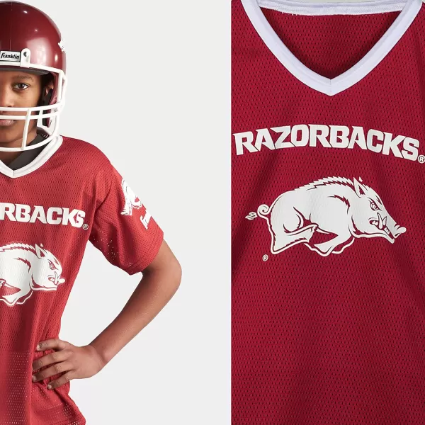 Franklin Sports NCAA Kids Football Uniform SetYouth Football Costume for Boys ampamp Girls  Set Includes Helmet Jersey ampamp PantsArkansas Razorbacks