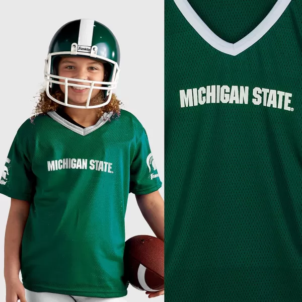 Franklin Sports NCAA Kids Football Uniform SetYouth Football Costume for Boys ampamp Girls  Set Includes Helmet Jersey ampamp PantsMichigan State Spartans