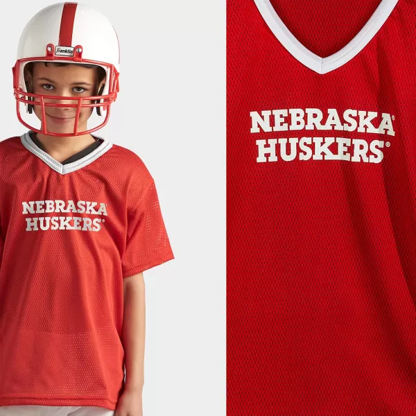 Franklin Sports NCAA Kids Football Uniform SetYouth Football Costume for Boys ampamp Girls  Set Includes Helmet Jersey ampamp PantsNebraska Cornhuskers