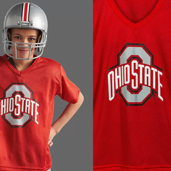 Franklin Sports NCAA Kids Football Uniform SetYouth Football Costume for Boys ampamp Girls  Set Includes Helmet Jersey ampamp PantsOhio State Buckeyes