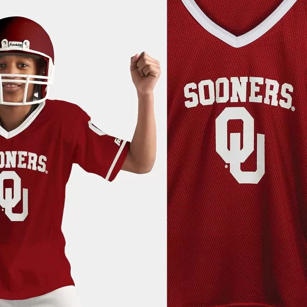 Franklin Sports NCAA Kids Football Uniform SetYouth Football Costume for Boys ampamp Girls  Set Includes Helmet Jersey ampamp PantsOklahoma Sooners