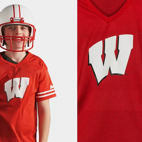 Franklin Sports NCAA Kids Football Uniform SetYouth Football Costume for Boys ampamp Girls  Set Includes Helmet Jersey ampamp PantsWisconsin Badgers