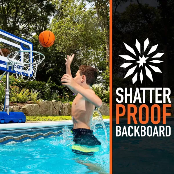 Franklin Sports Pool Basketball Hoop  Waterproof Mini Basketball Hoop for Poolside  Portable 30quot Kids Basketball Hoop  Steel Construction  All Ages