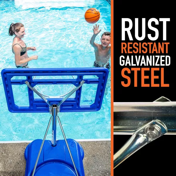 Franklin Sports Pool Basketball Hoop  Waterproof Mini Basketball Hoop for Poolside  Portable 30quot Kids Basketball Hoop  Steel Construction  All Ages